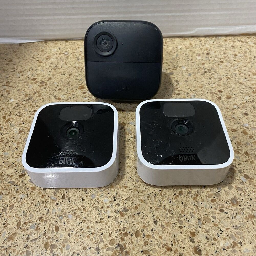 Blink Cameras Lot Of 3 Not Tested And Registered  For Parts And Repair